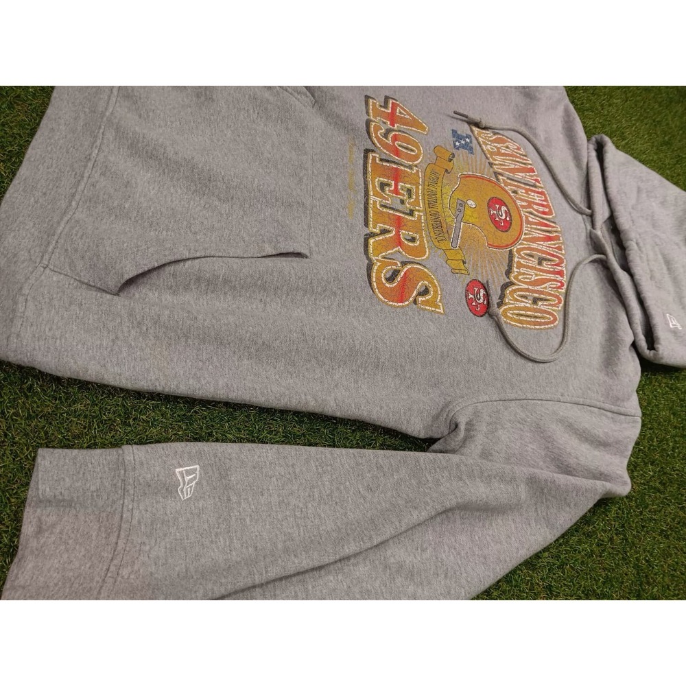 New Era San Francisco 49ers Football Hoodie Men's Large Heather‎ Gray Pullover - Picture 4 of 7